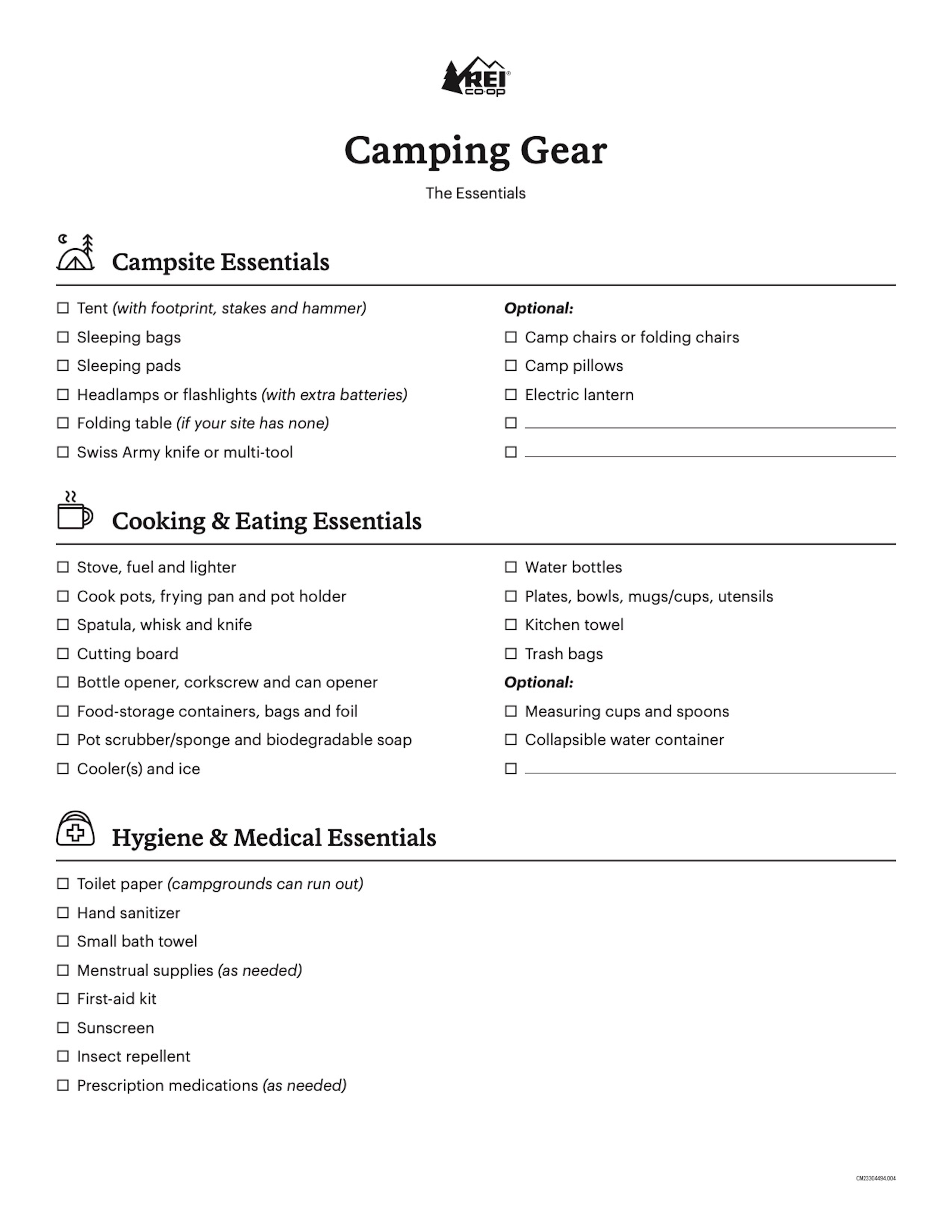 Wild Camping Essentials Checklist