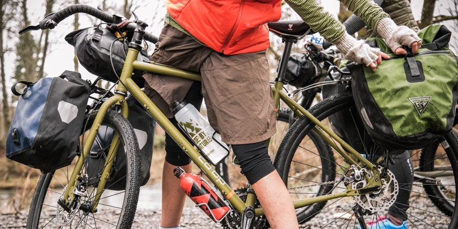 bikepacking locking bike