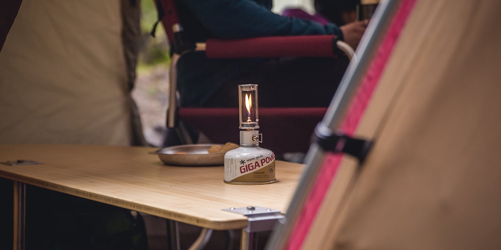 Lantern on a table