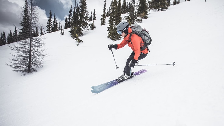 A downhill skier