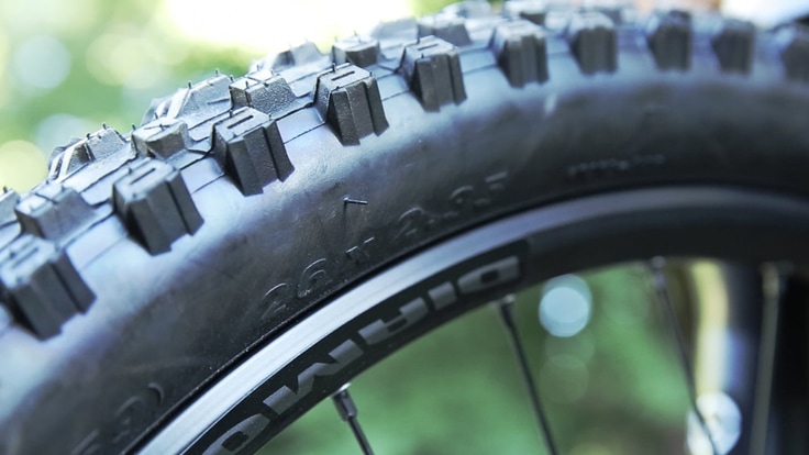 detail of a 29er bike tire