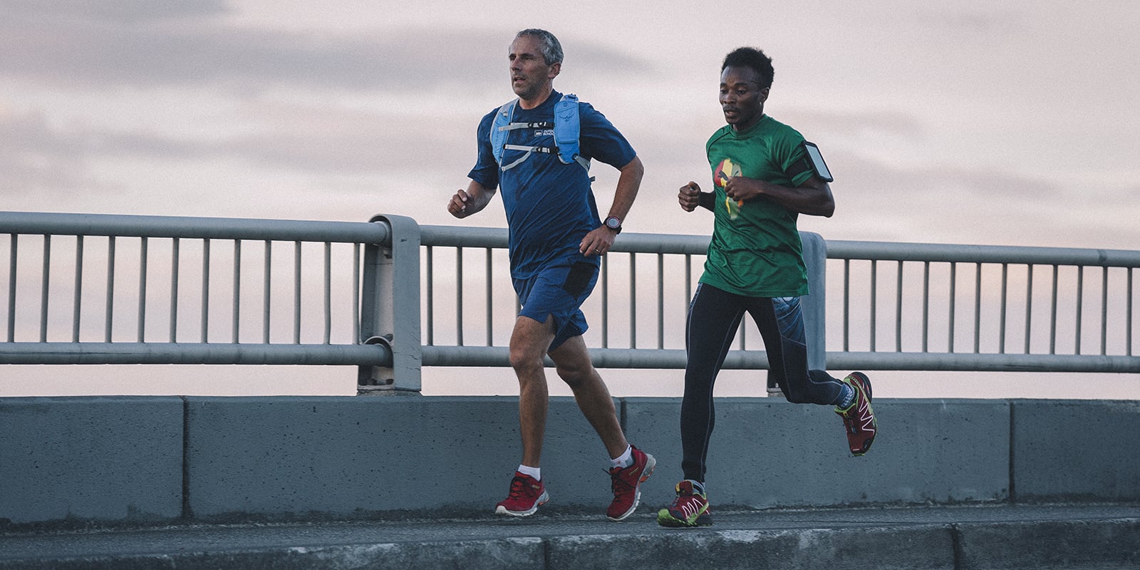  Two runners train for a marathon