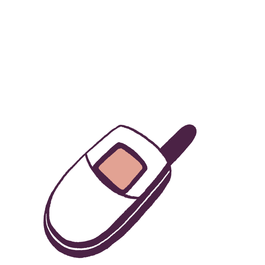 Animated flip phone illustration