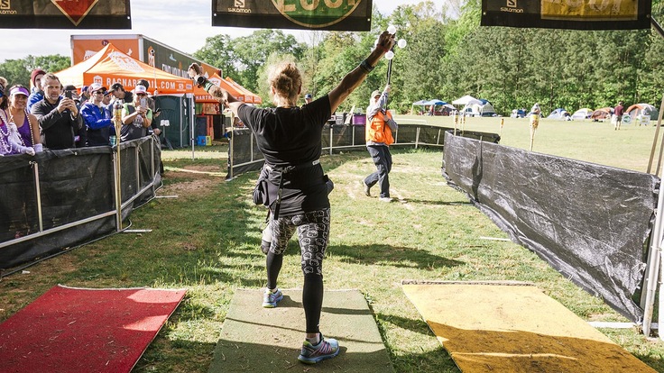 Runner crossing the finish line