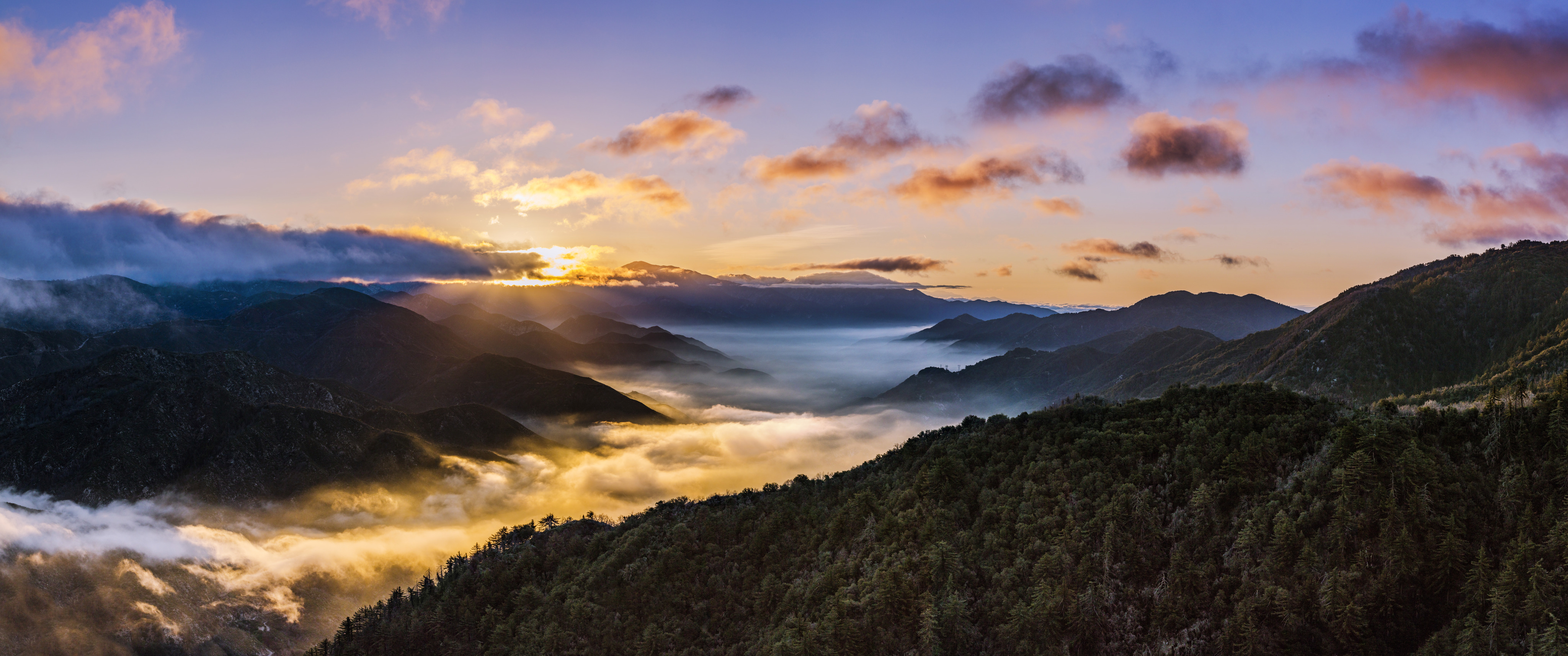 Sunset over teh Berryessa Snow Mountains