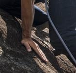 example of palming while rock climbing