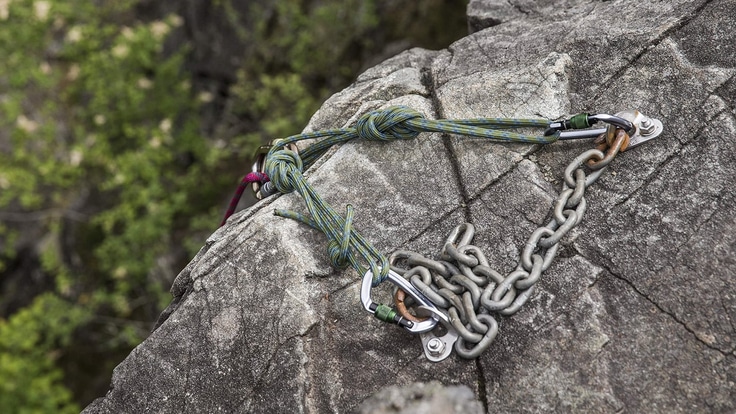 Rock Climbing - building a belay using the rope 