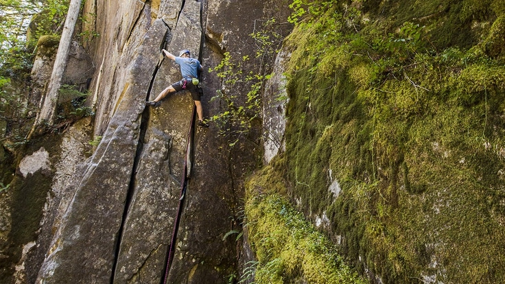 a rock climber climbing