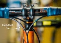 Close up of a bike's headset