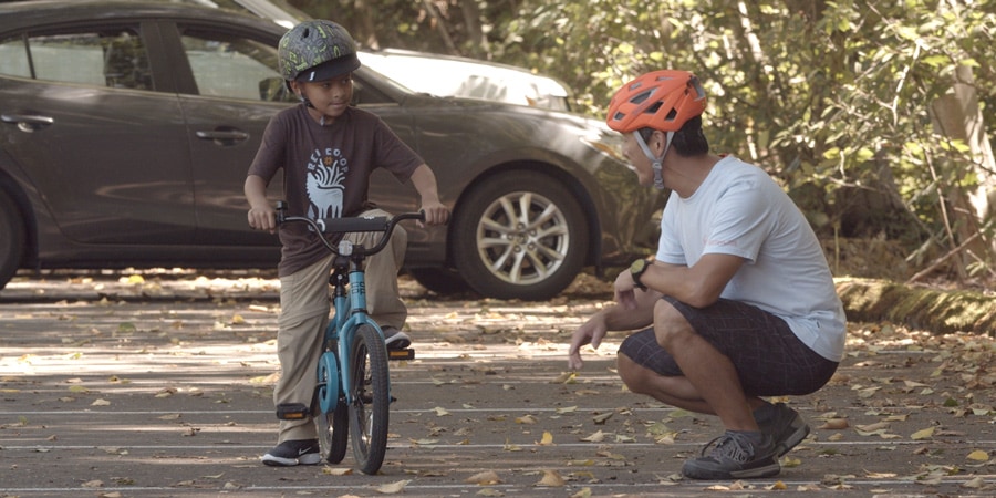 teaching 7 year old to ride bike