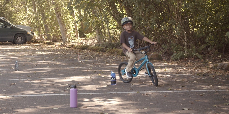 teaching 7 year old to ride bike