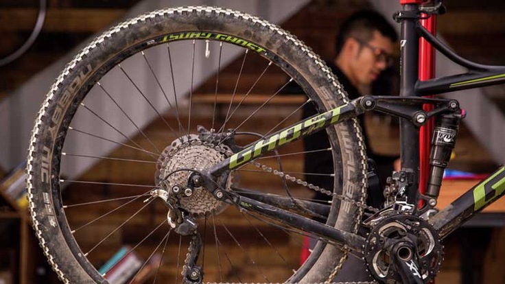 Close up shot of mountain bike tire