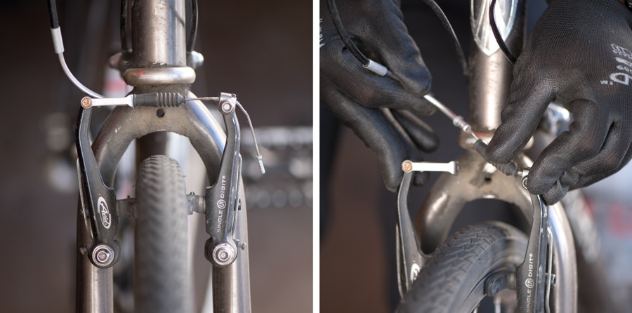 V-brakes release from a bike- orhtopetalia