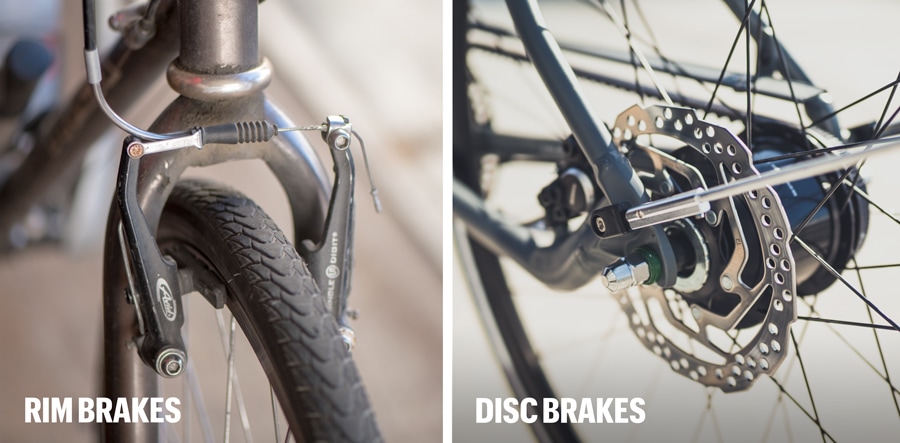 rim brakes and disc brakes