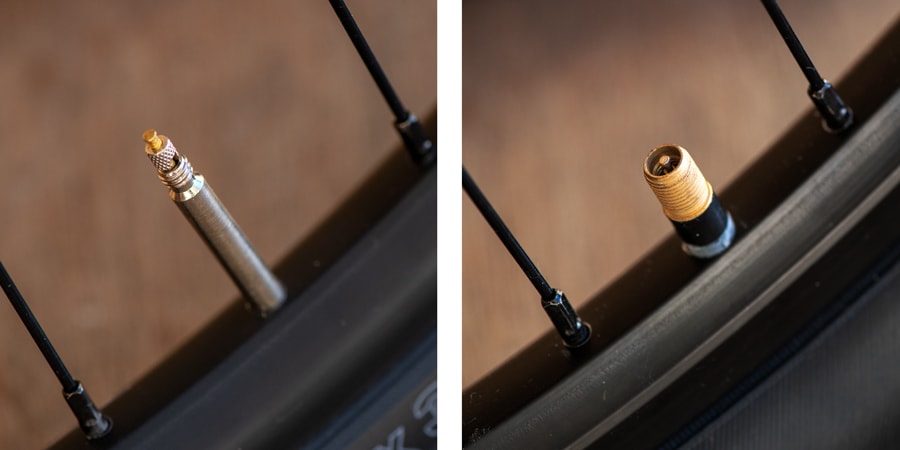 a side-by-side comparison of presta and schrader valves