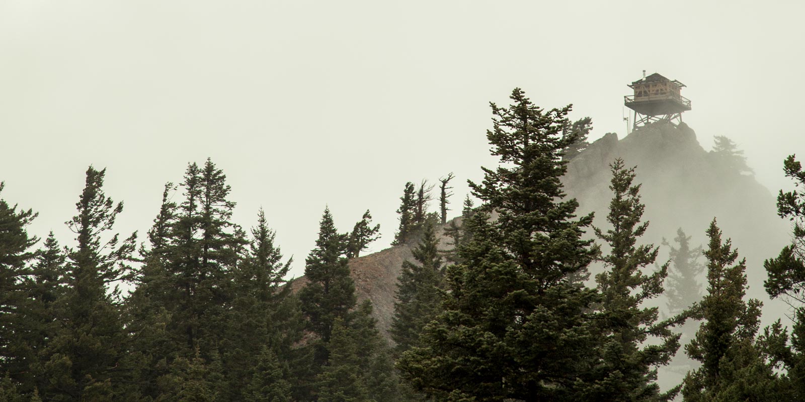 Fire lookout in fog