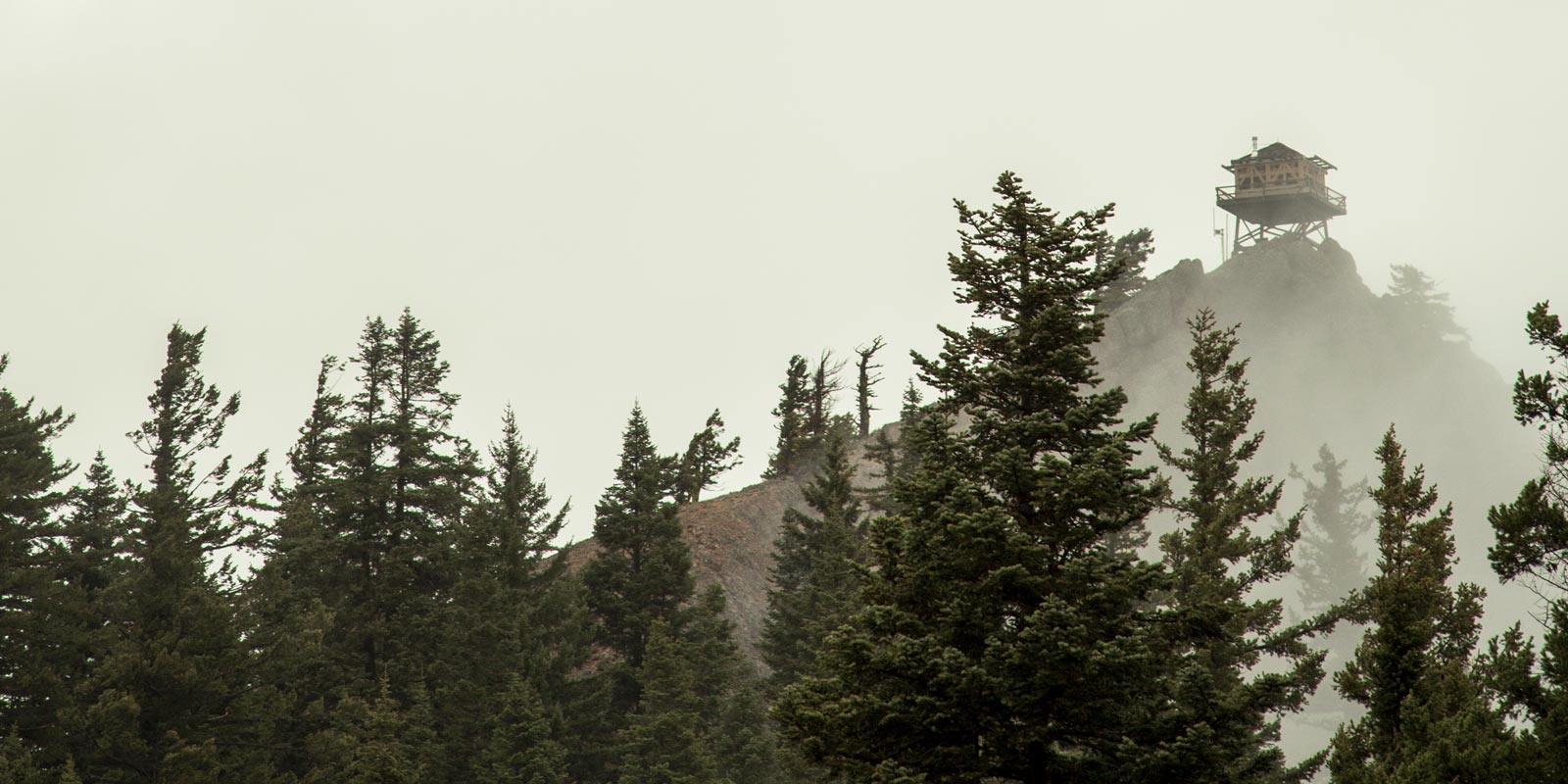 Fire tower on a mountain