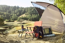 Lawn chair under the sun shade