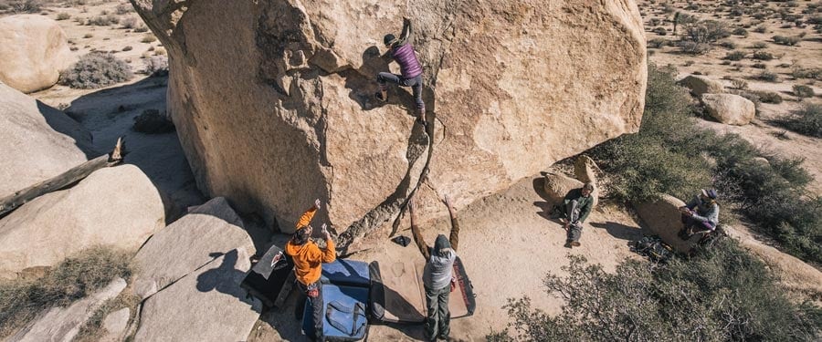 climbers bouldering