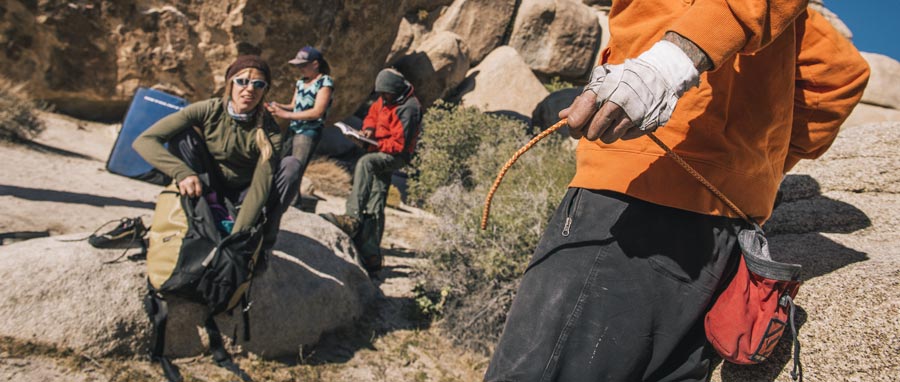 climbers preparing for a day of climbing