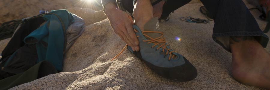 washing rock climbing shoes