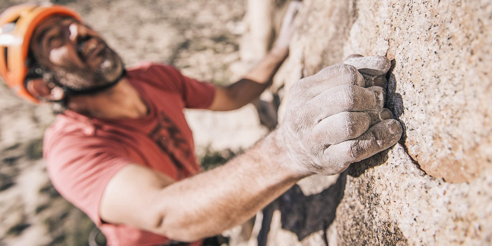 Man rock climbing
