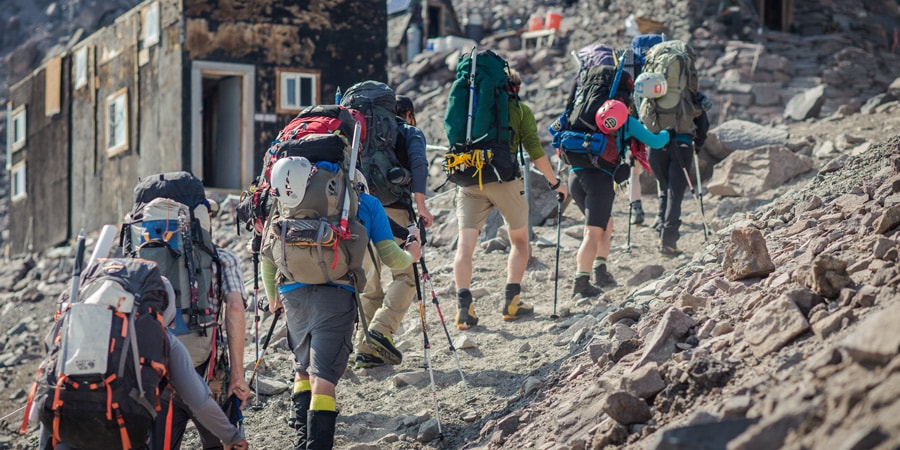 A guided mountaineering trip on Mt. Rainier