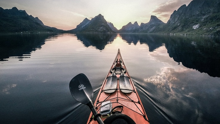 Kayak on a mountain lake