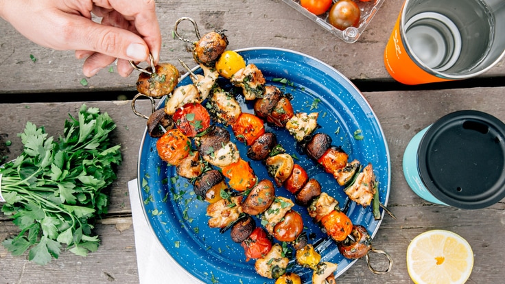 Camp Recipe: Chicken and Veggie Kebabs