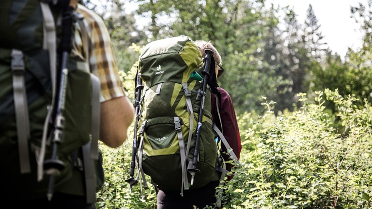 Backpacker on trail