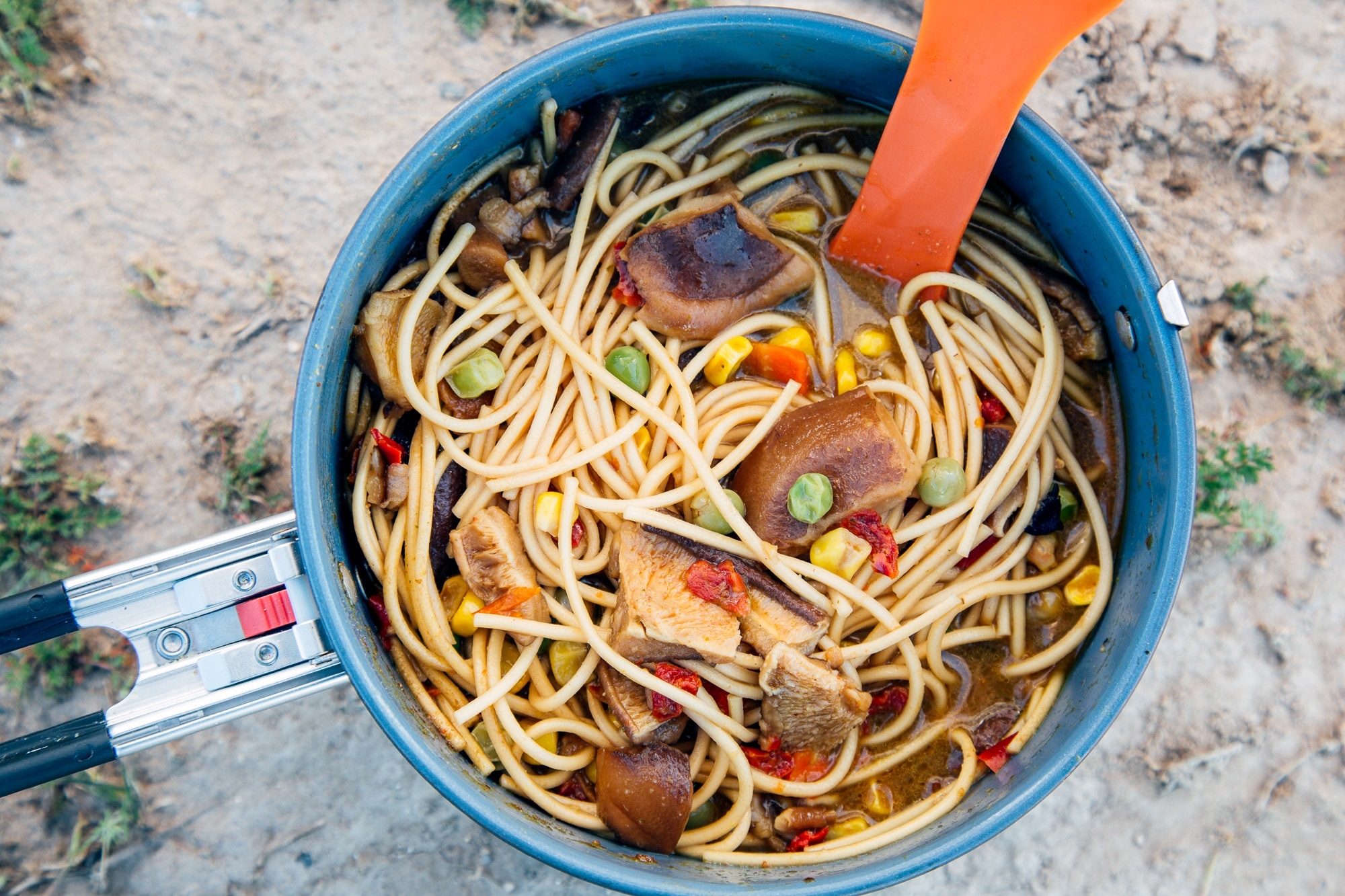 Coconut curry ramen, cooked