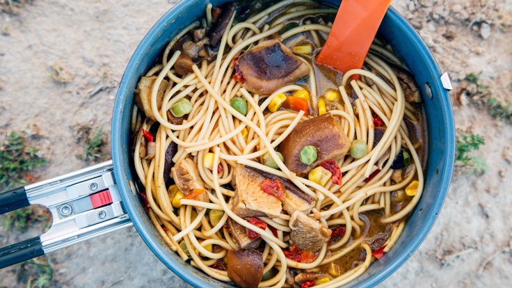 Coconut curry ramen, cooked