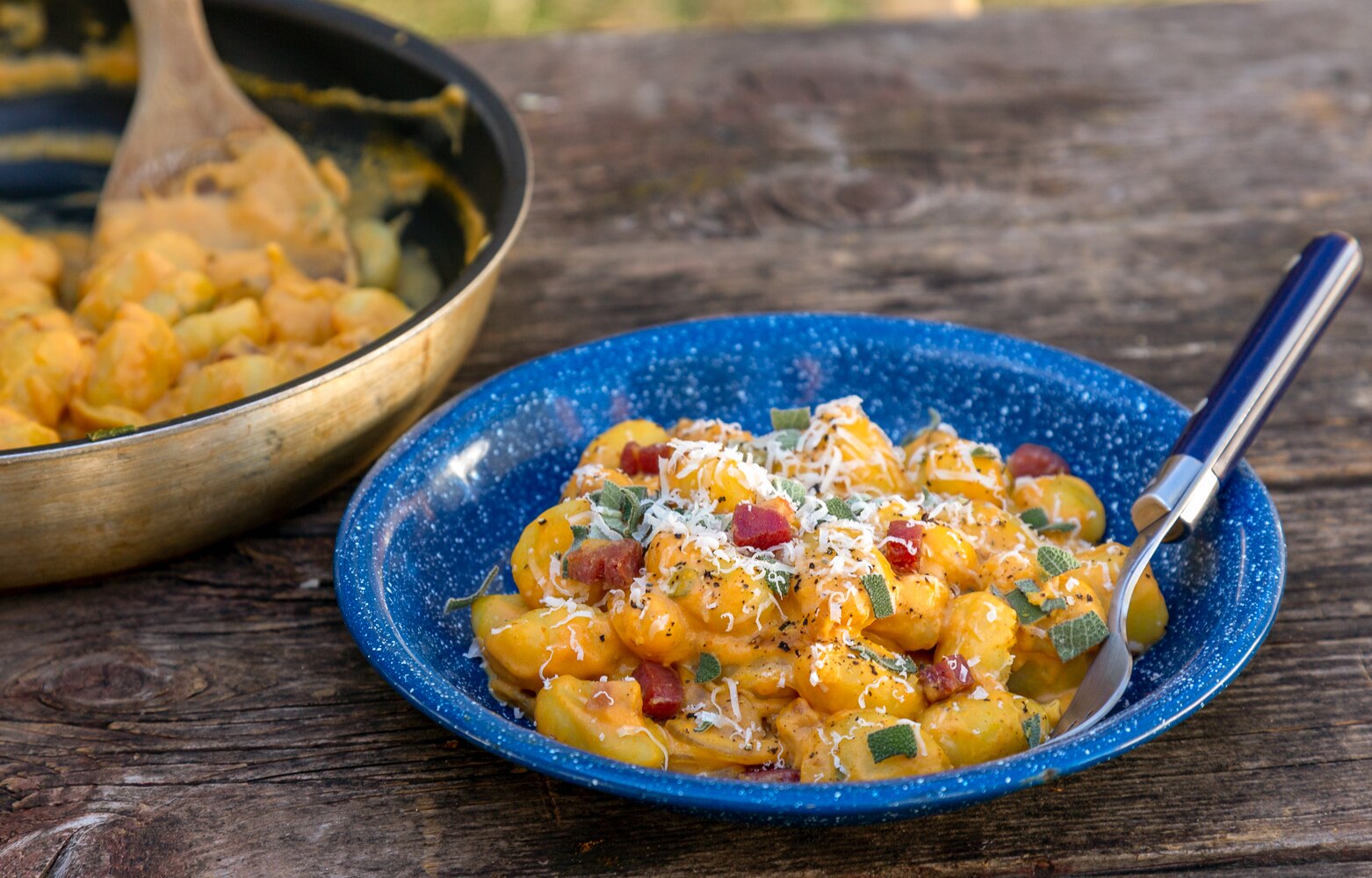 Autumn gnocchi plated and ready to eat