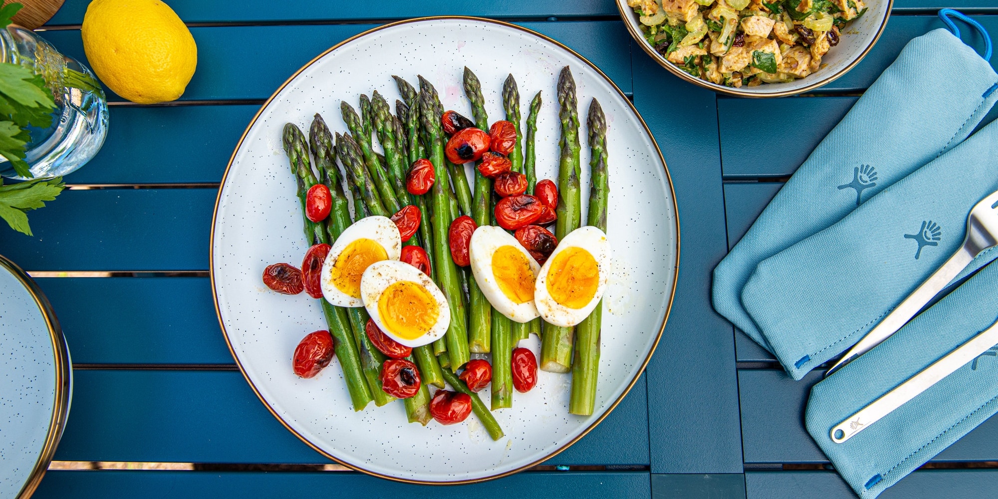 Asparagus salad on a plate
