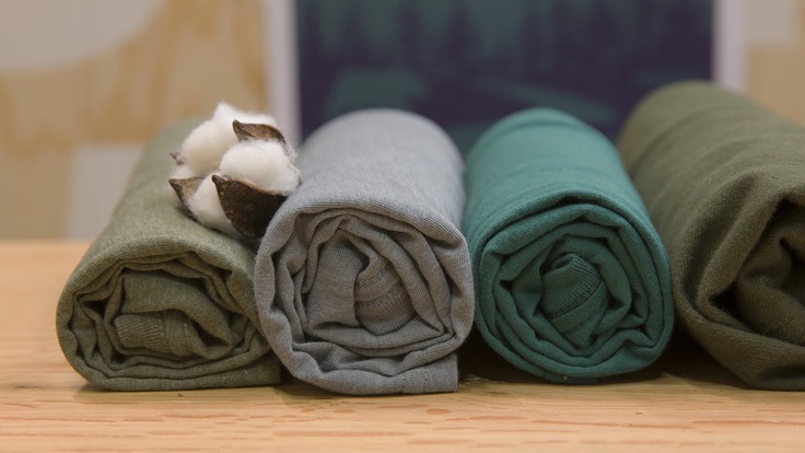 rolled t-shirts with cotton ball