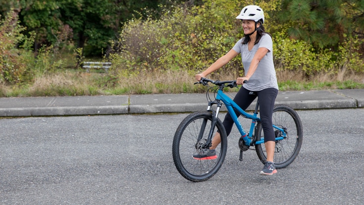 a happy cyclist, learning to bike for the first time