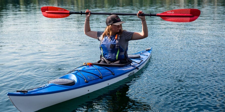 centering kayak paddle hold position