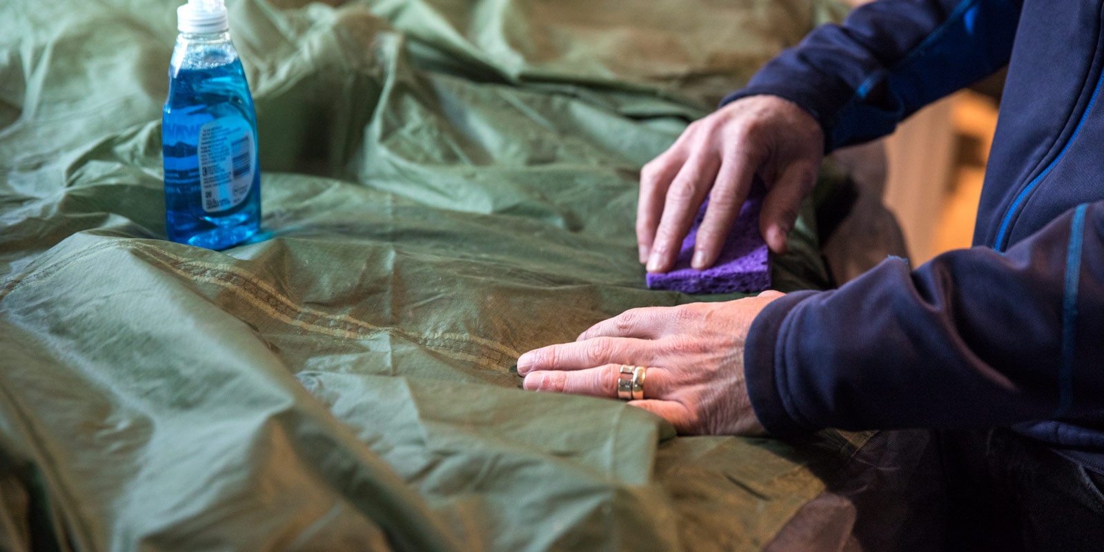 Cleaning tent spot