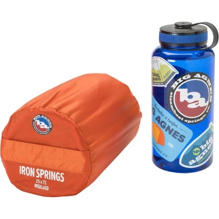 Big Agnes Iron Springs Insulated Sleeping Pad Water bottle for scale (not included)