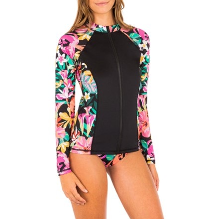 Hurley Floral Pop Long-Sleeve Zip Rashguard - Women's 3