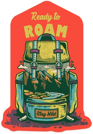 Lantern Press Ready to Roam Backpack Sticker 0