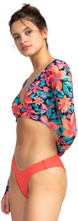 Roxy Floral Fiesta Crop Top Long-Sleeve Rashguard - Women's 3