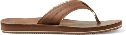 mens brown leather flip flops