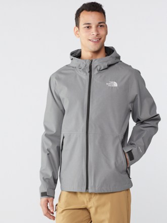 north face rain jacket gray