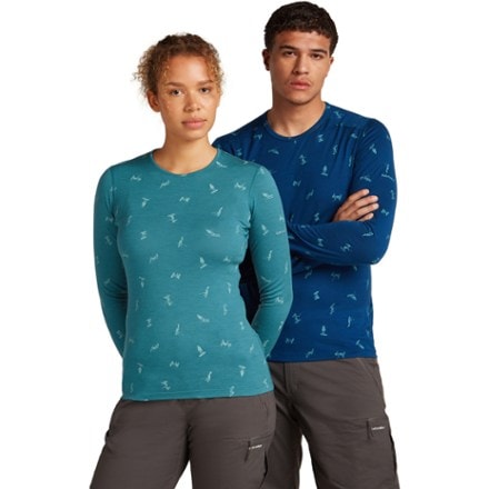 Icebreaker Merino 200 Oasis Long-Sleeve Crewe Snow Day Base Layer Top - Women's 7