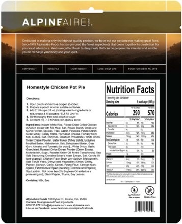 AlpineAire Foods Homestyle Chicken Pot Pie - 1 Serving 1