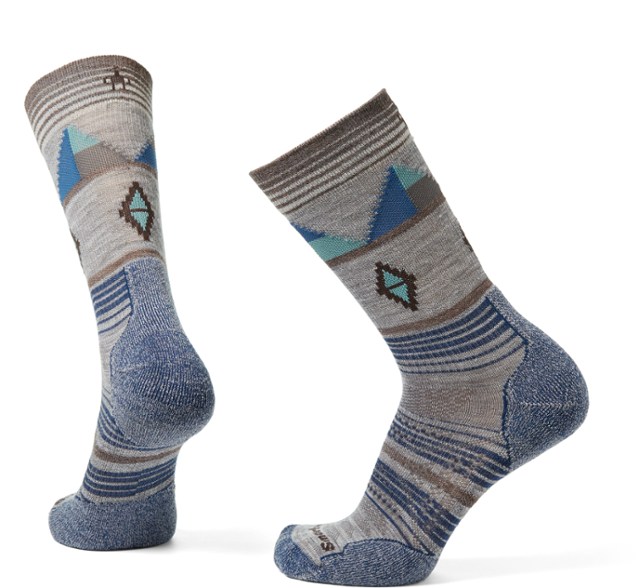 Charcoal Heat Smartwool Men's PhD Outdoor Light Pattern Crew Hiking Socks Large Charcoal Heat Smartwool Men's PhD Outdoor Light Pattern Crew Hiking Socks Large