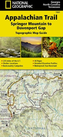 National Geographic Appalachian Trail: Springer Mountain to Davenport Gap Topographic Map Guide 0