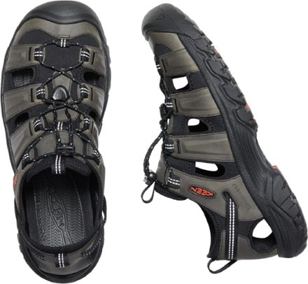 KEEN Targhee III Sandals - Men's Top view (Grey/Black)