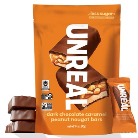 UNREAL Dark Chocolate Caramel Peanut Nougat Bars 5